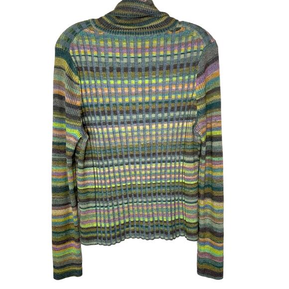 Retro Style Vented Pipes Stripes Turtleneck - MULTICOLORED - Picture 12 of 12